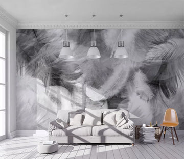 3D Grey Feather WC2655 Wall Murals
