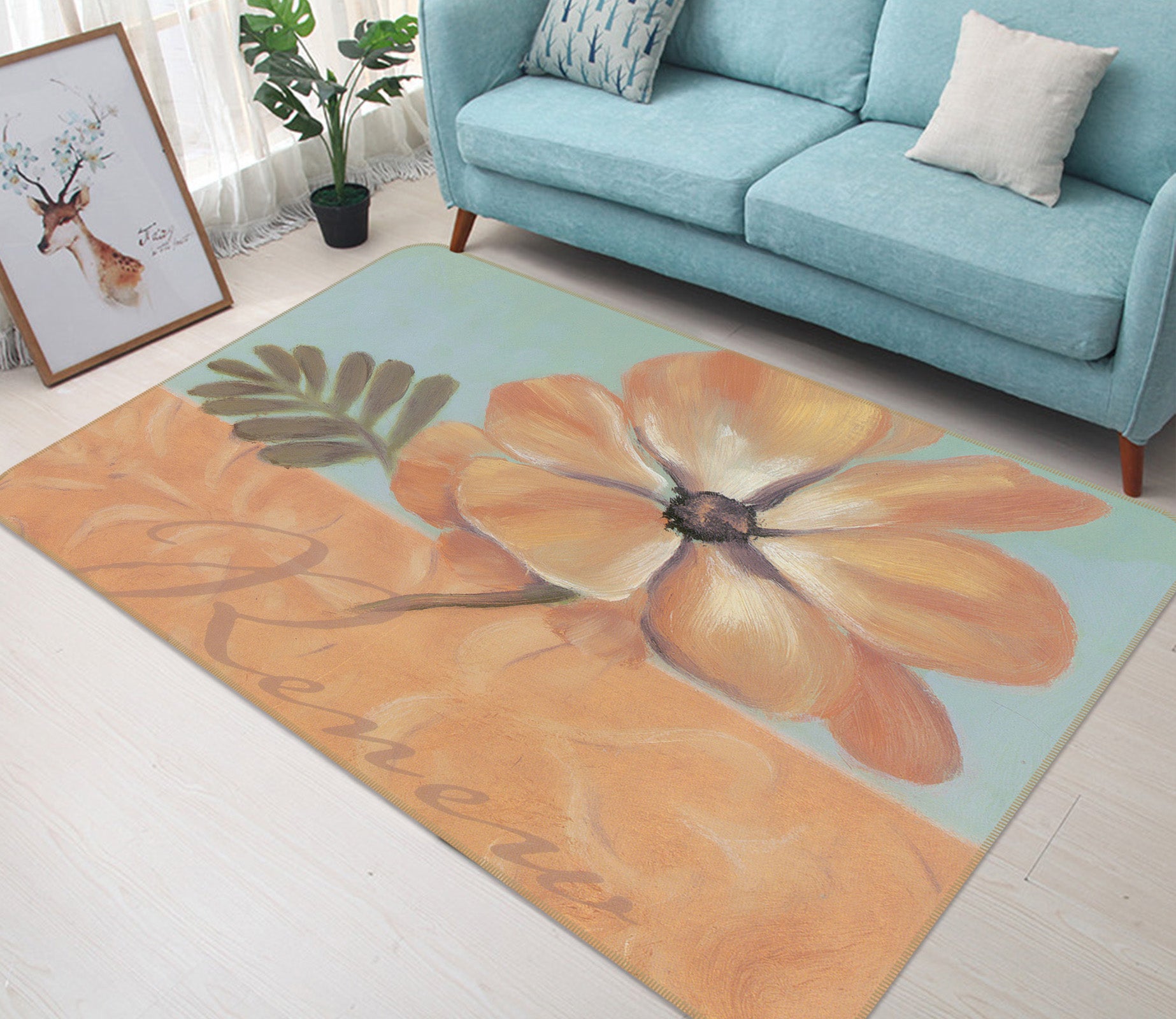 3D Flowers 32081 Non Slip Rug Mat