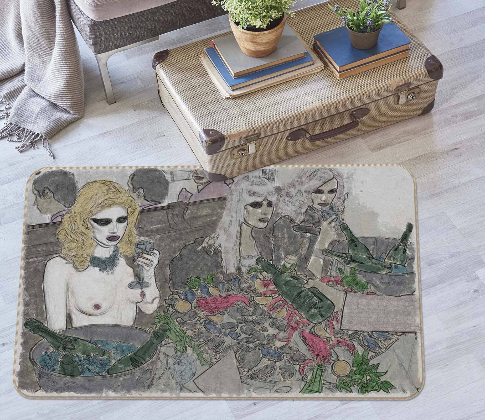 3D Girl Rose 1007 Marco Cavazzana Rug Non Slip Rug Mat Mat AJ Creativity Home 