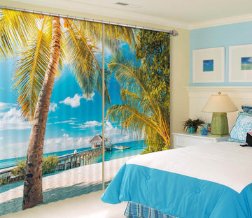 3D Coconut Palm Tree 114 Curtains Drapes Wallpaper AJ Wallpaper 