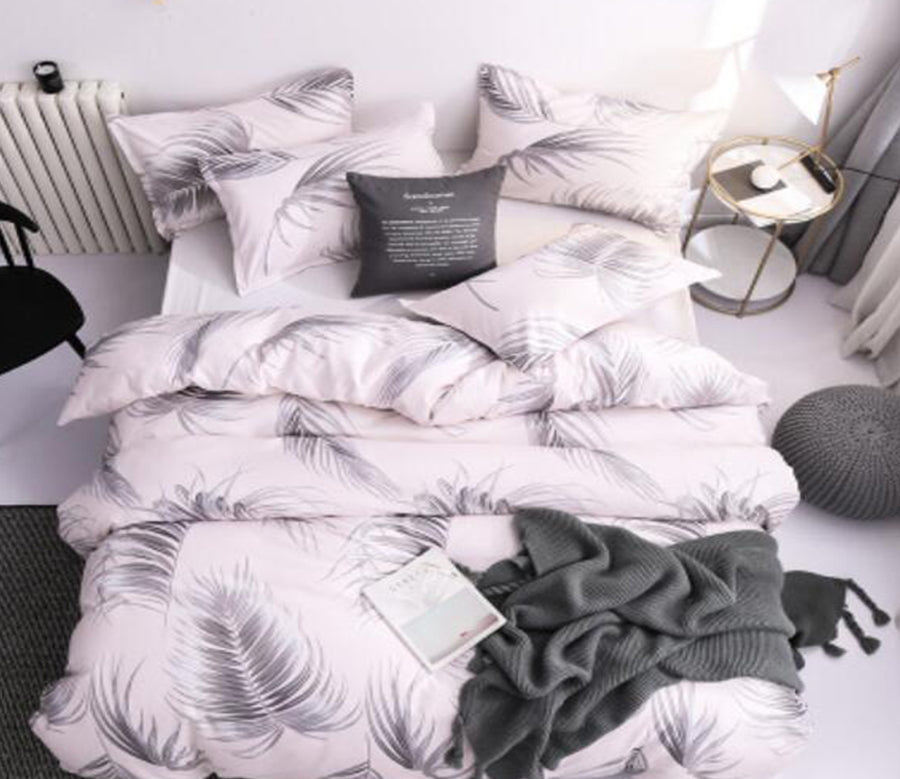 3D Dark Gray White 5161 Bed Pillowcases Quilt