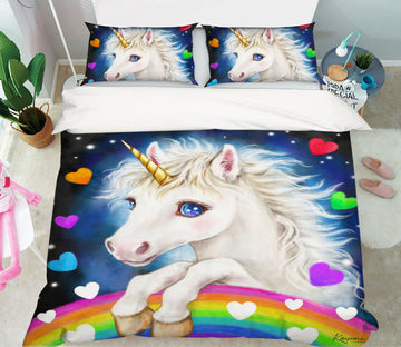 3D Colorful Love Unicorn 5932 Kayomi Harai Bedding Bed Pillowcases Quilt Cover Duvet Cover