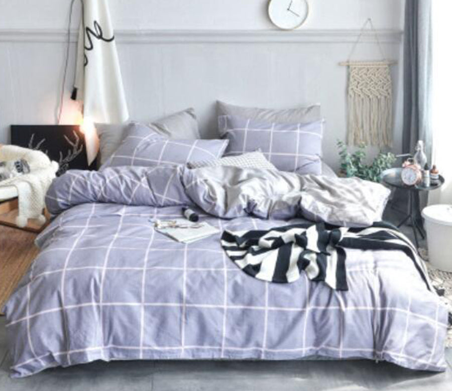3D Light Gray Grid 15088 Bed Pillowcases Quilt