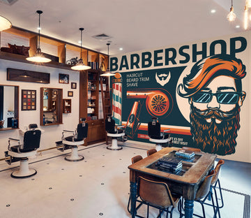 3D Hair Dryer Rotating Color Bars 115196 Barber Shop Wall Murals