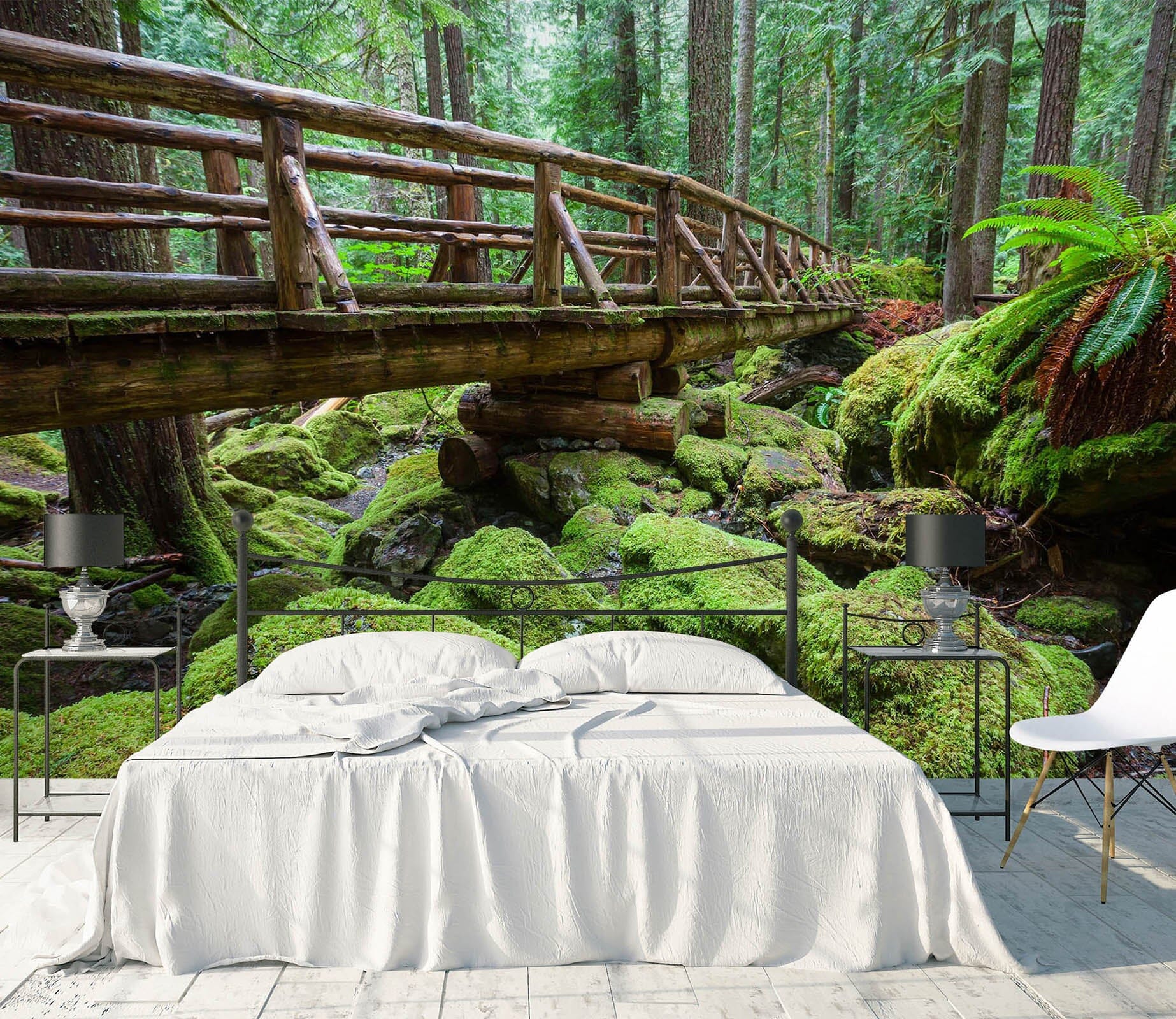 3D Wooden Bridge 1716 Wall Murals Wallpaper AJ Wallpaper 2 
