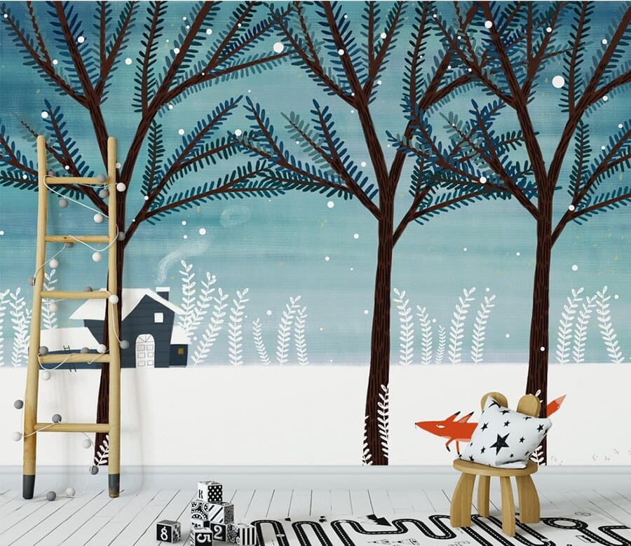 3D Snow Forest WC028 Wall Murals Wallpaper AJ Wallpaper 2 