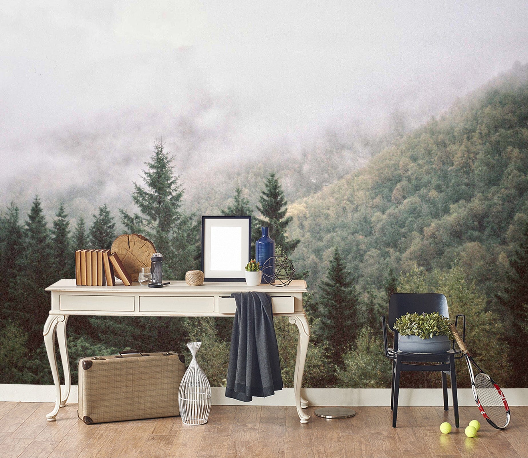 3D Morning Fog Forest 112 Wall Murals Wallpaper AJ Wallpaper 2 