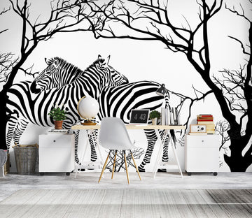 3D Zebra Tree 1014 Wall Murals