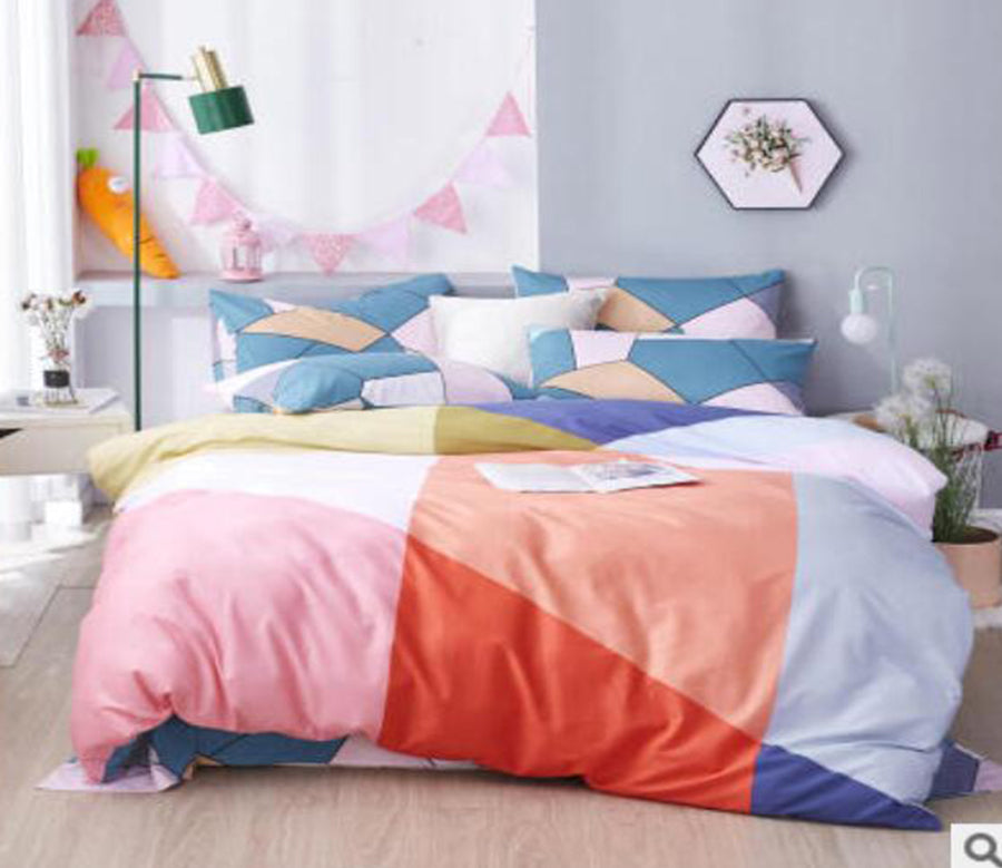 3D Color Stitching 50093 Bed Pillowcases Quilt