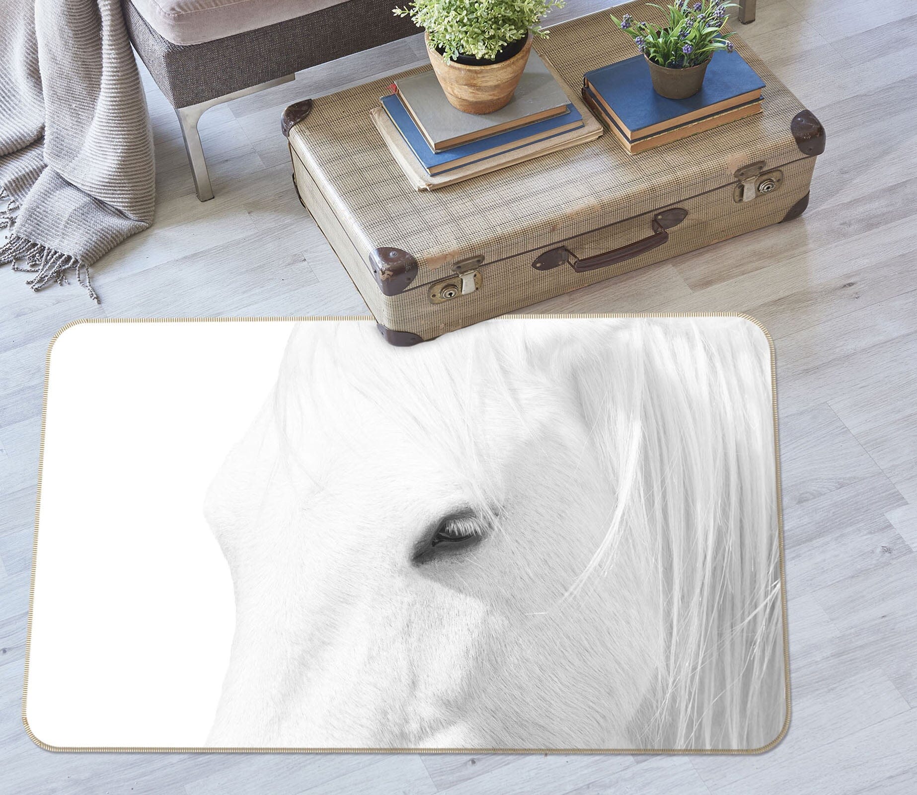 3D White Horse 1173 Marco Carmassi Rug Non Slip Rug Mat Mat AJ Creativity Home 