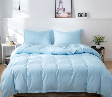 3D Sky Blue 8154 Bed Pillowcases Quilt