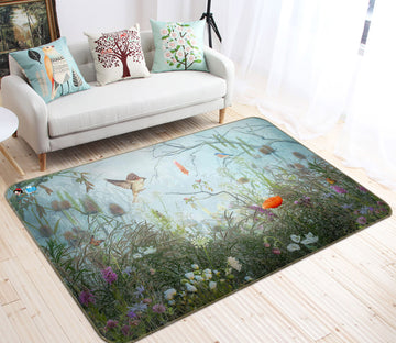 3D Garden Bird 5115 Beth Sheridan Rug Non Slip Rug Mat