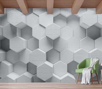 3D White Geometry WG312 Wall Murals Wallpaper AJ Wallpaper 2 