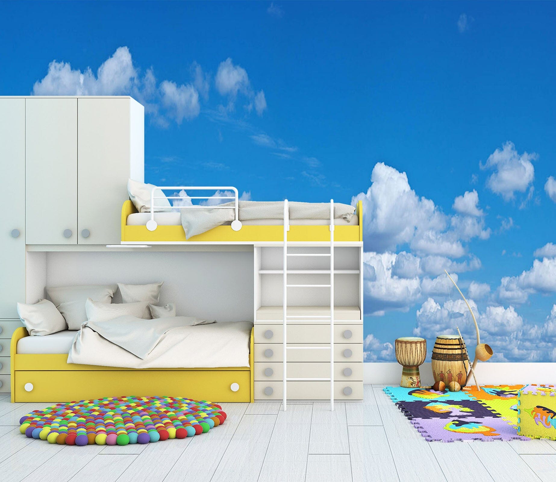 3D White Cloud 1103 Wall Murals Wallpaper AJ Wallpaper 2 
