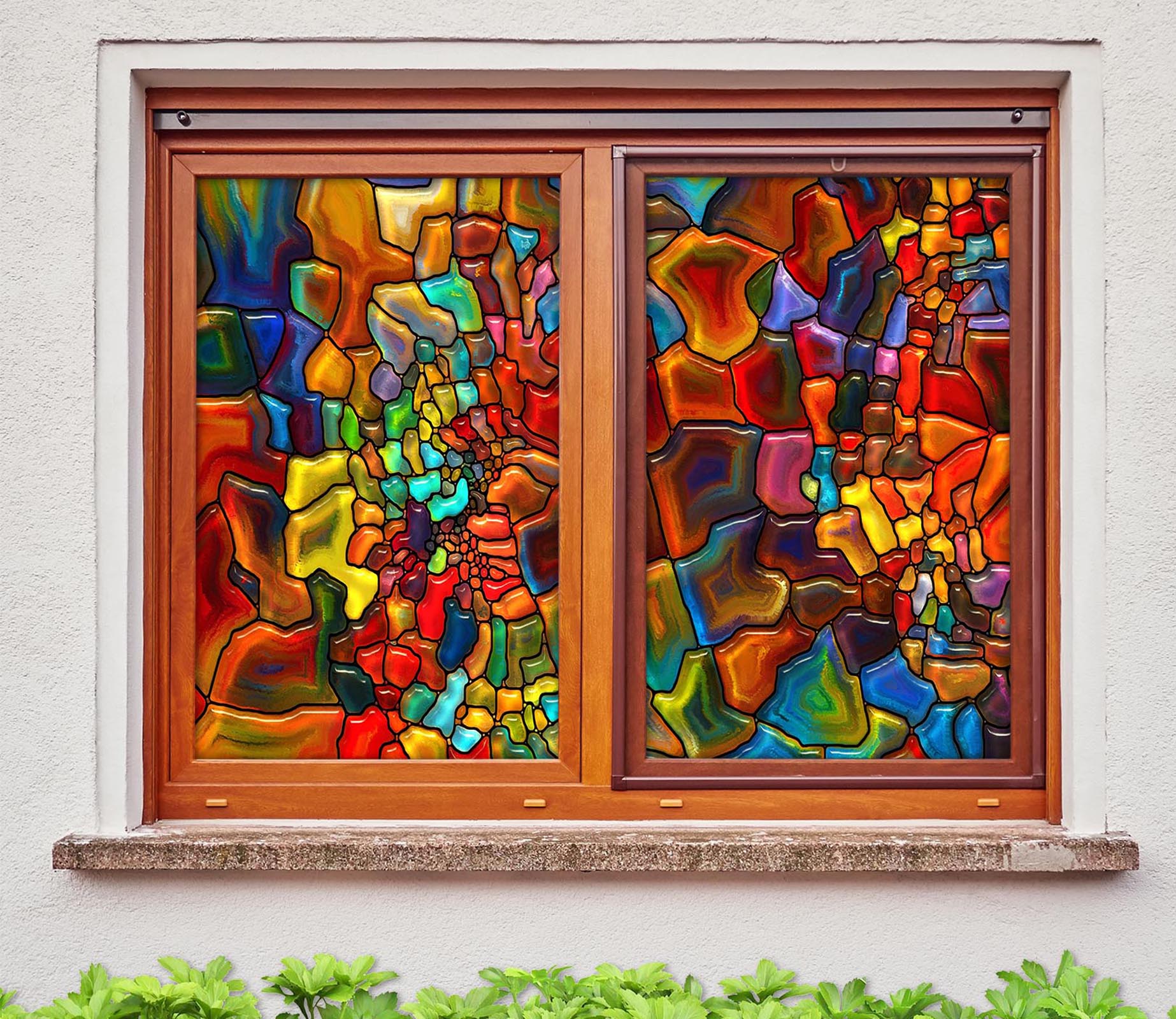 3D Artistic Graffiti 307 Window Film Print Sticker Cling Stained Glass UV Block