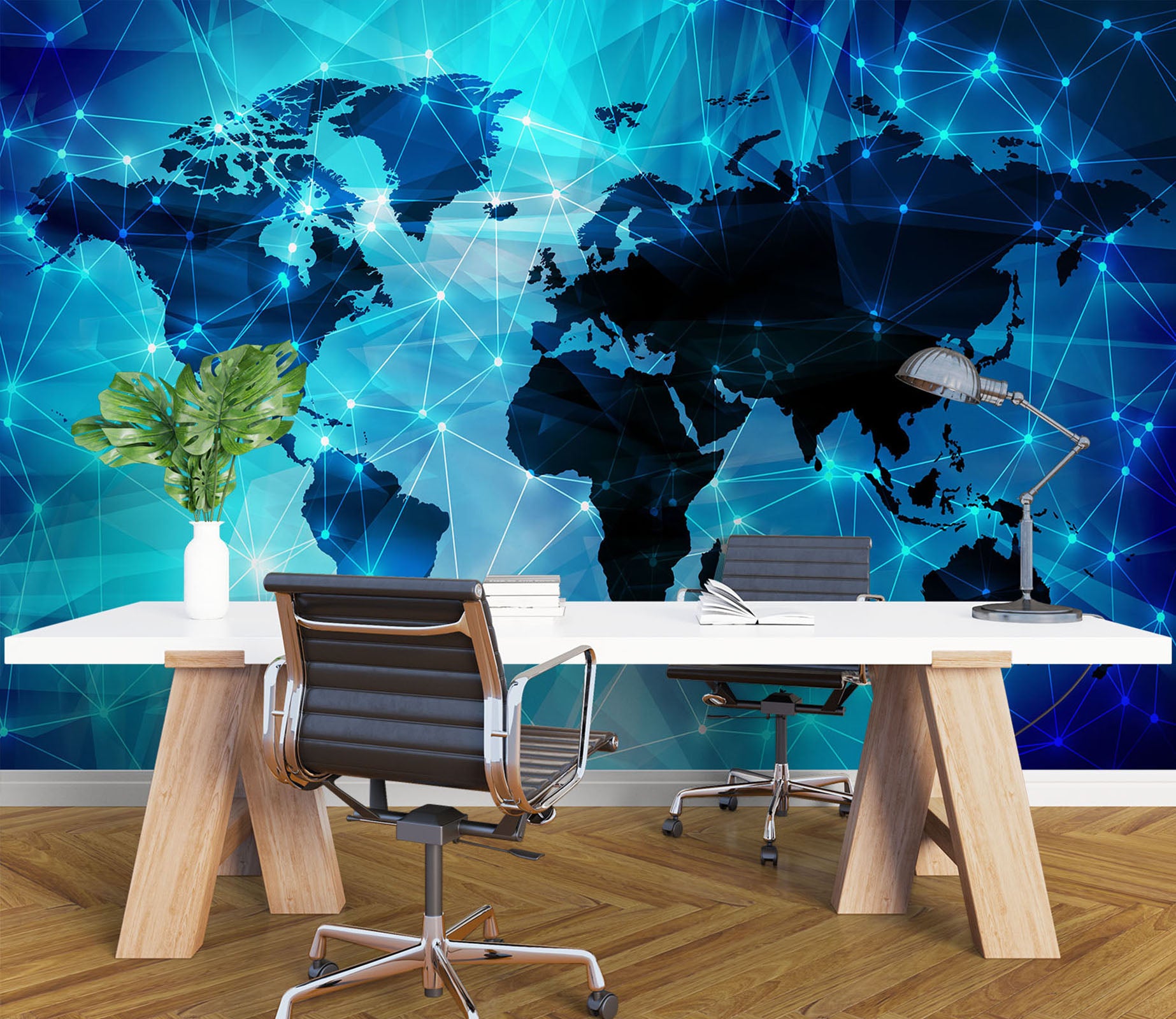 3D Data World Map 1101 Wall Murals
