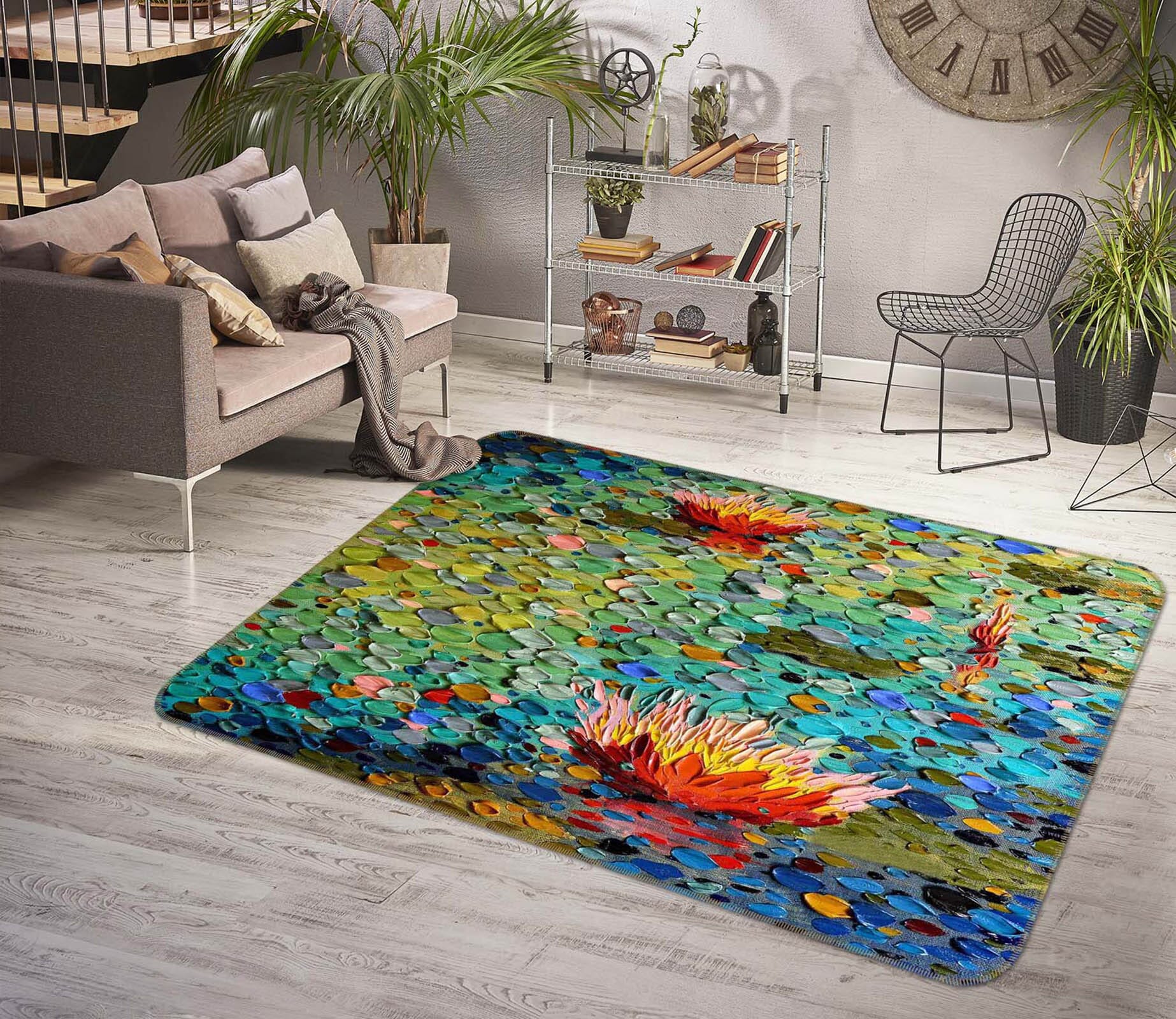 3D Lotus Light 1017 Dena Tollefson Rug Non Slip Rug Mat Mat AJ Creativity Home 