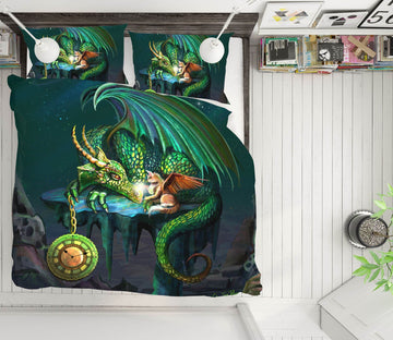 3D Flying Dragon 126 Rose Catherine Khan Bedding Bed Pillowcases Quilt Quiet Covers AJ Creativity Home 