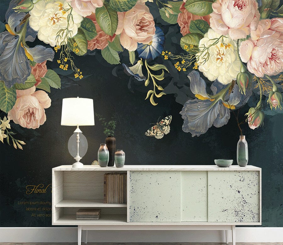 3D Colored Flowers WG015 Wall Murals Wallpaper AJ Wallpaper 2 
