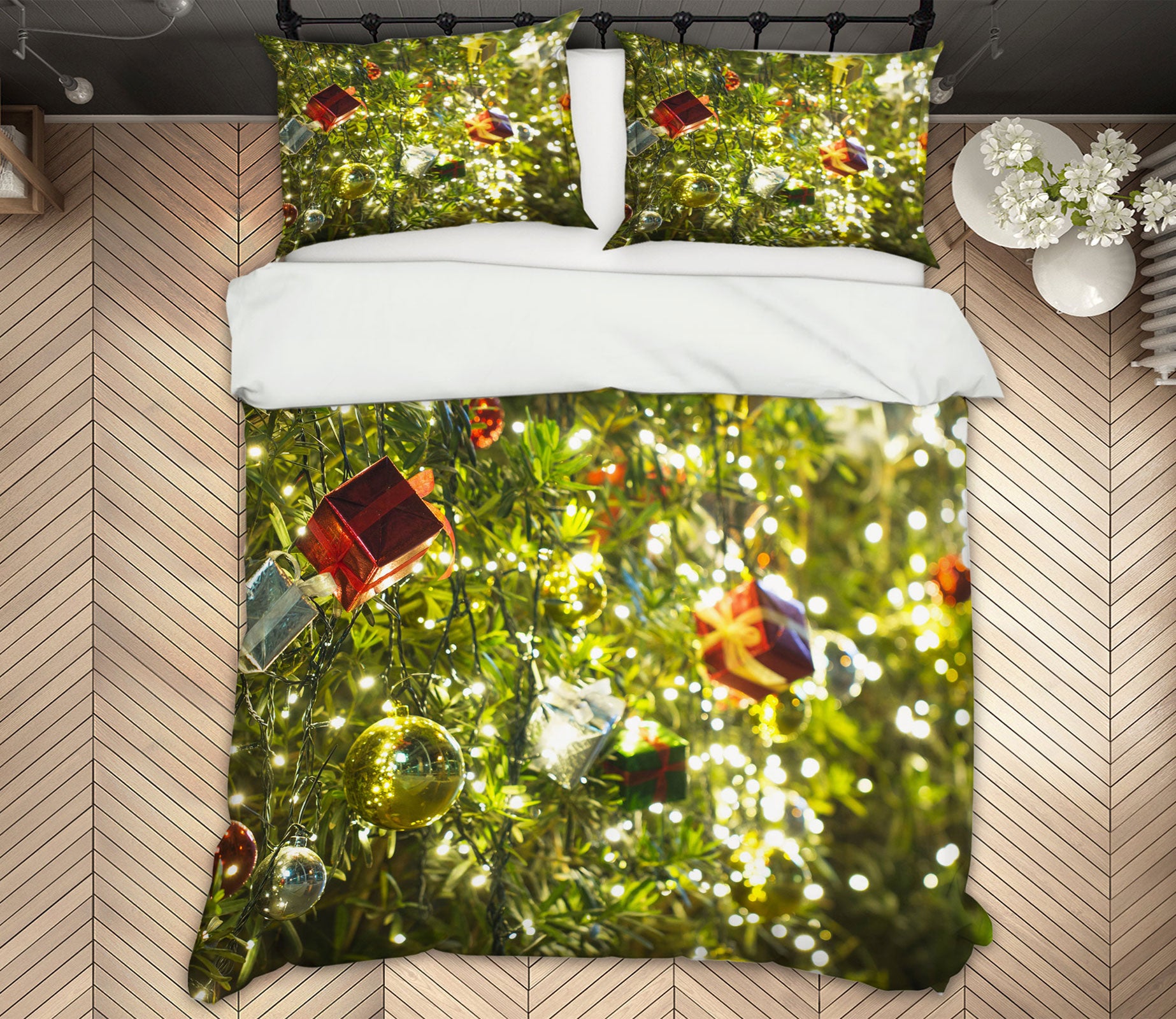 3D String Lights Gift Pendant 51007 Christmas Quilt Duvet Cover Xmas Bed Pillowcases