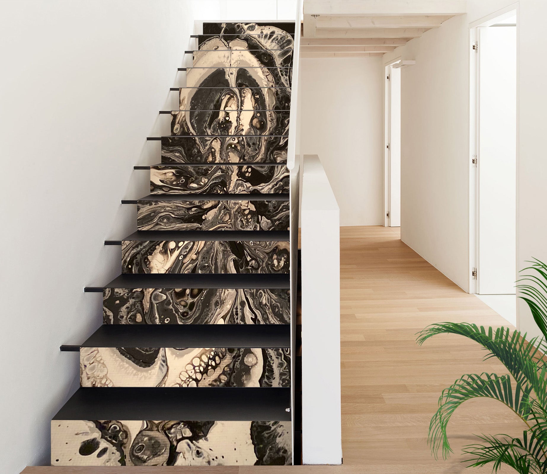 3D Brown Black Water Paint 90185 Valerie Latrice Stair Risers