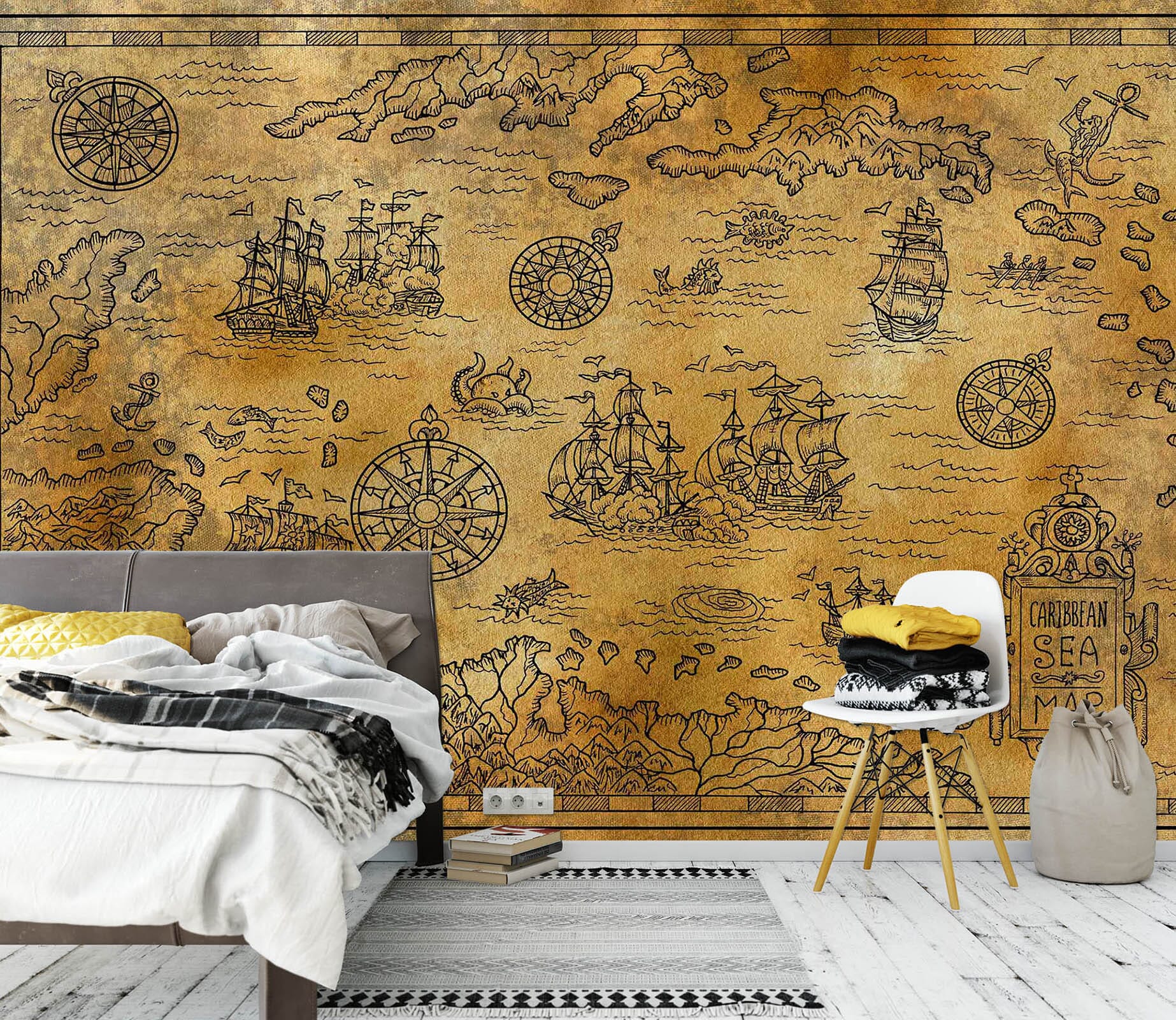 3D Sea Cruise 2129 World Map Wall Murals Wallpaper AJ Wallpaper 2 