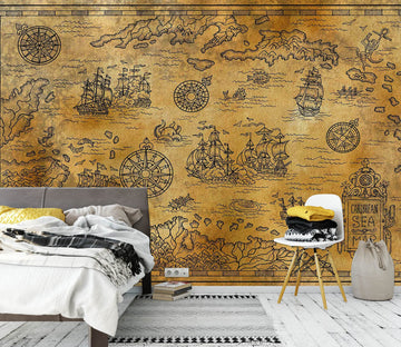 3D Sea Cruise 2129 World Map Wall Murals Wallpaper AJ Wallpaper 2 