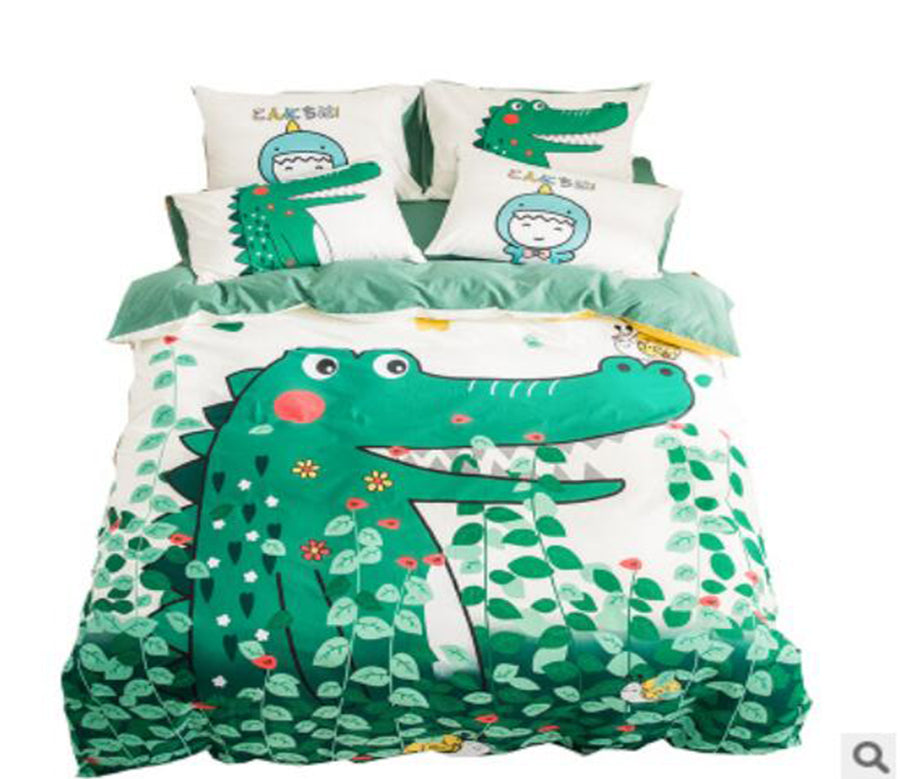 3D Cartoon Crocodile Garden 50098 Bed Pillowcases Quilt