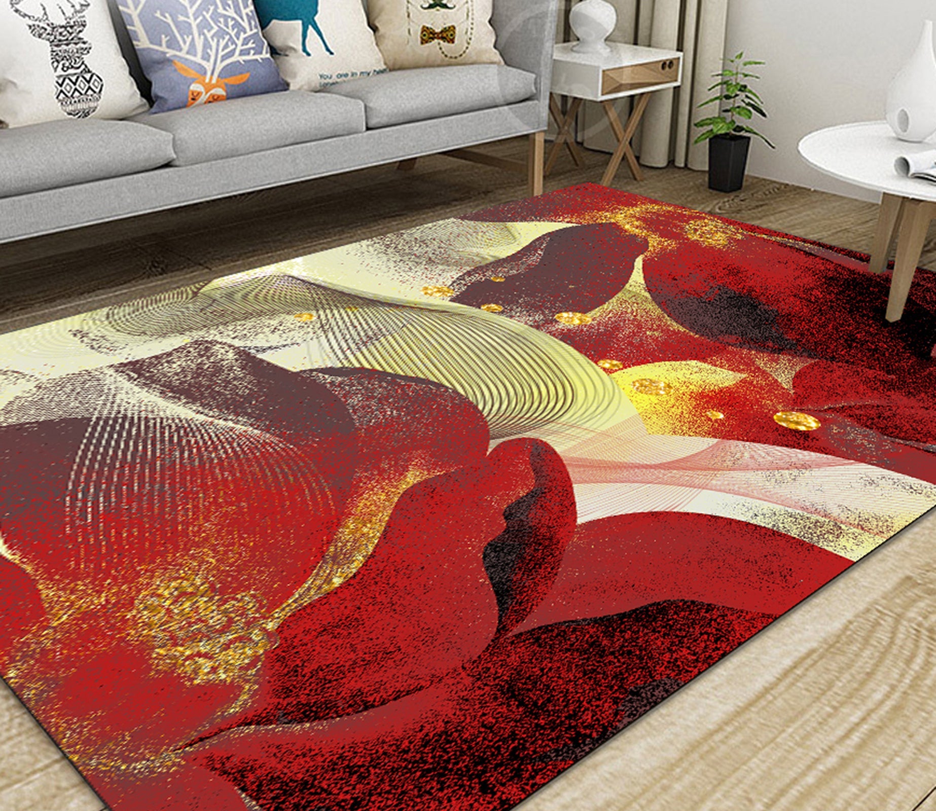 3D Red Flower WG424 Non Slip Rug Mat Mat AJ Creativity Home 
