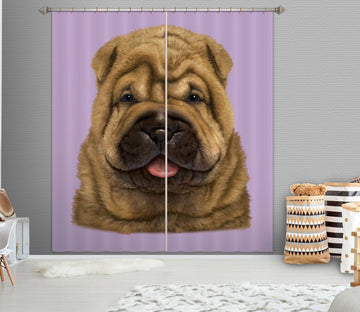 3D Shar Pei Puppy Portrait 069 Vincent Hie Curtain Curtains Drapes Curtains AJ Creativity Home 