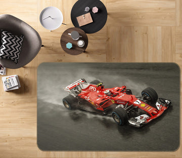 3D Red Racing Car 67238 Vehicle Non Slip Rug Mat