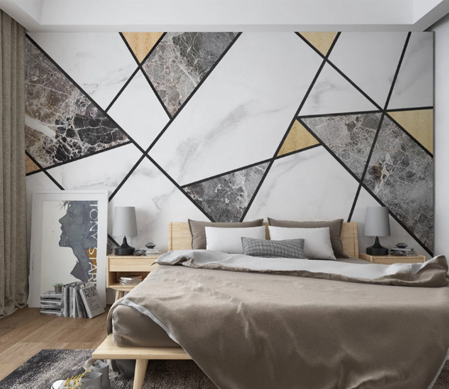 3D White Slate WC2595 Wall Murals