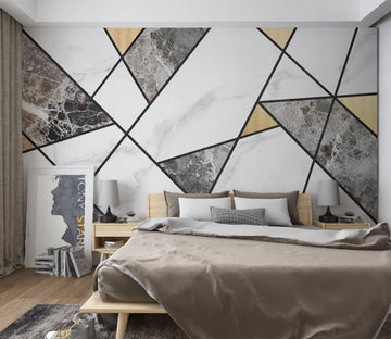 3D White Slate WC2595 Wall Murals