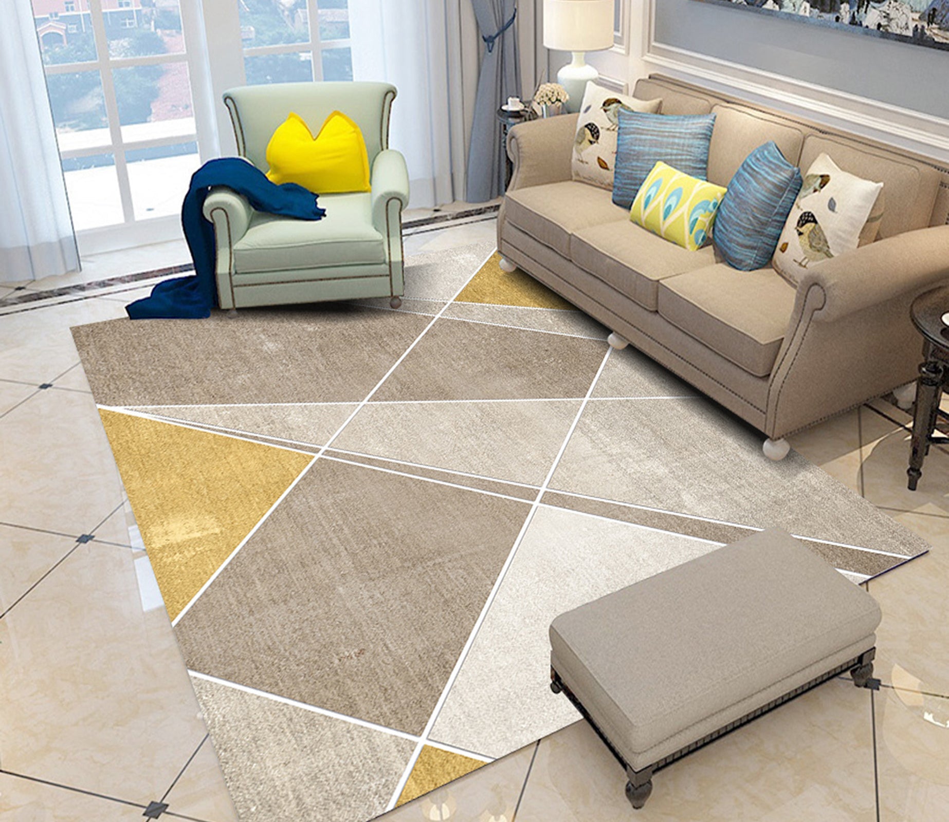 3D Colored Irregular Pattern WG072 Non Slip Rug Mat Mat AJ Creativity Home 