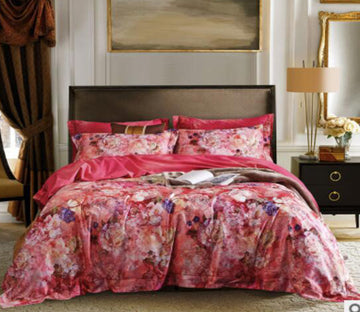 3D Red Flowers 14116 Bed Pillowcases Quilt
