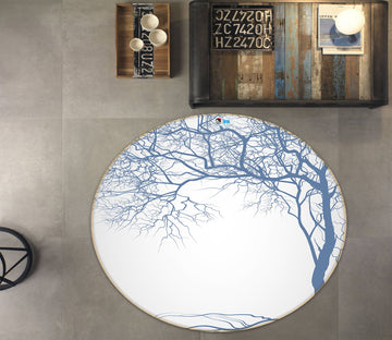 3D Dead Tree 72267 Round Non Slip Rug Mat