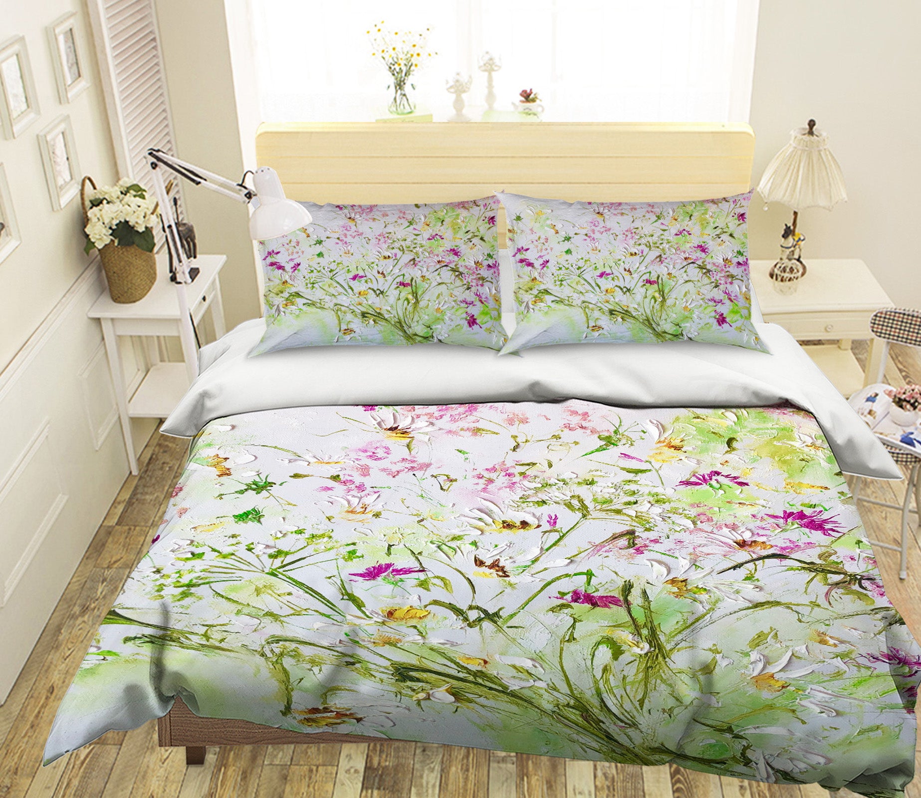 3D Watercolor Pink Flowers 521 Skromova Marina Bedding Bed Pillowcases Quilt