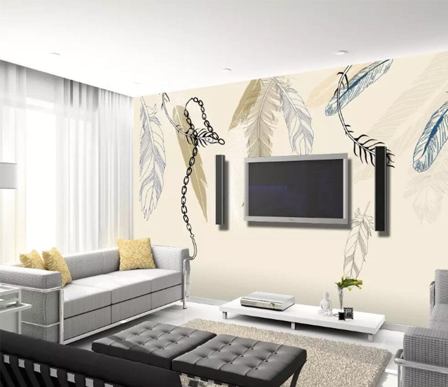 3D Painted Feather 2018 Wall Murals Wallpaper AJ Wallpaper 2 