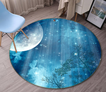 3D Moonlight 72037 Round Non Slip Rug Mat