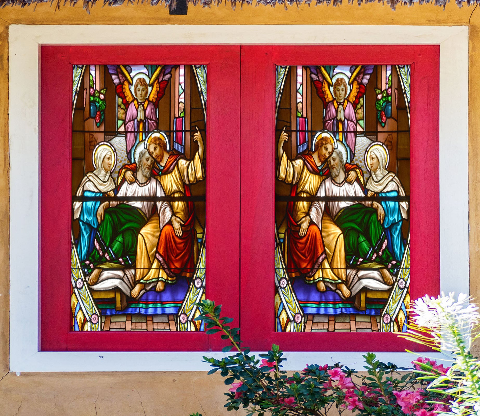 3D Church Man 045 Window Film Print Sticker Cling Stained Glass UV Block