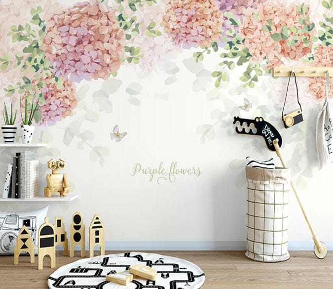 3D Hydrangea 2022 Wall Murals Wallpaper AJ Wallpaper 2 