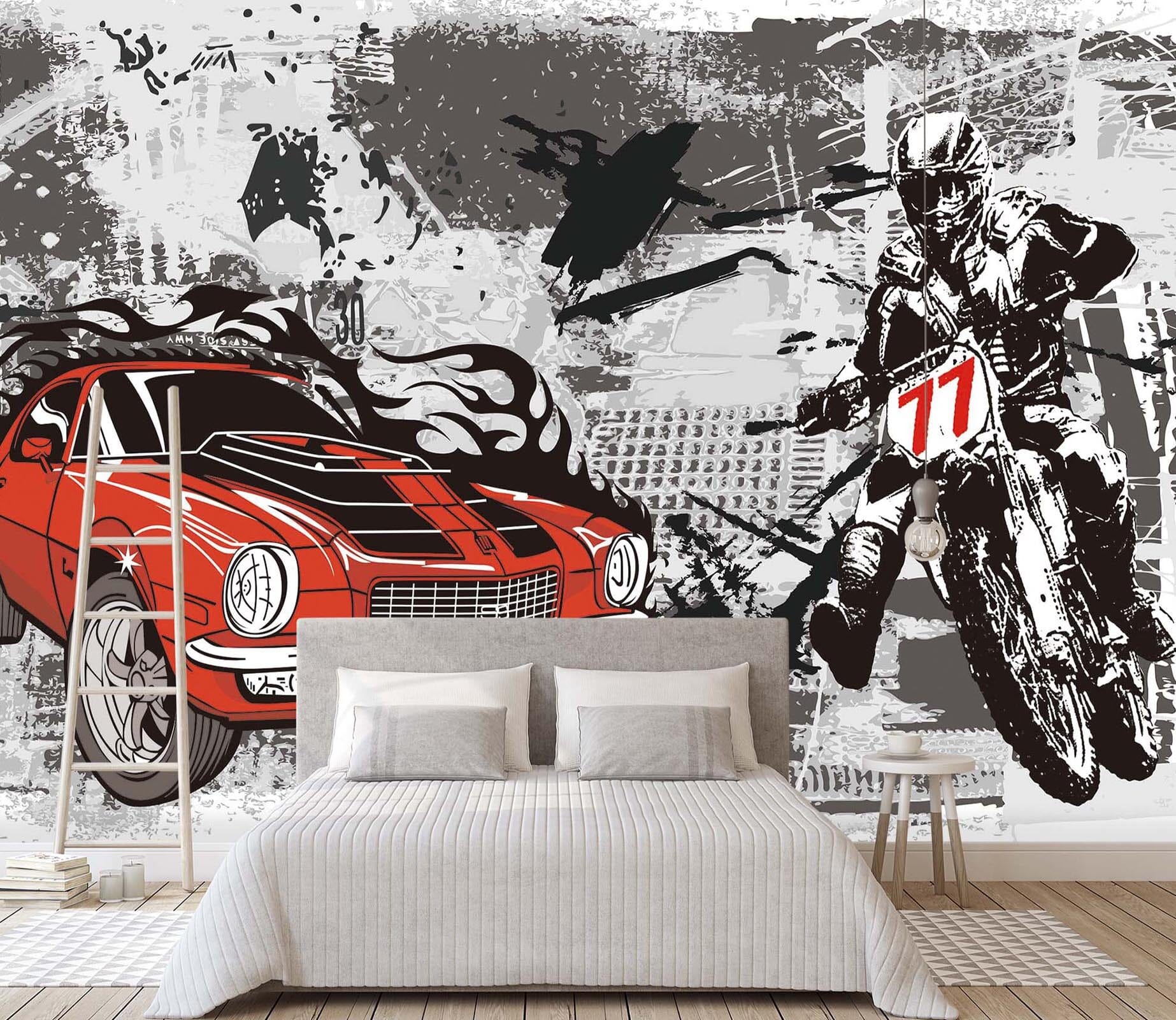 3D Hand Painted Motorcycle 062 Wall Murals Wallpaper AJ Wallpaper 2 