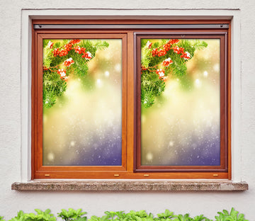 3D Christmas Branches 43126 Christmas Window Film Print Sticker Cling Stained Glass Xmas