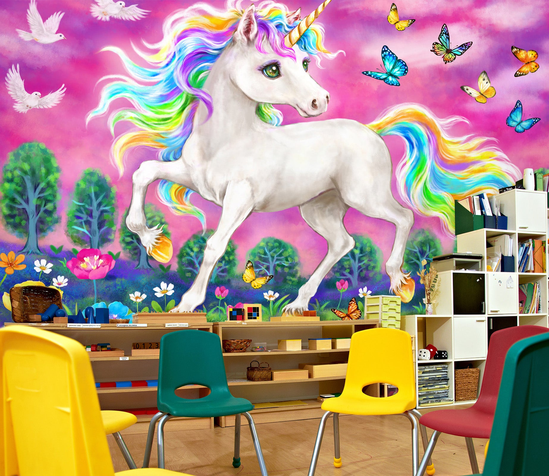 3D Unicorn Butterfly 5443 Kayomi Harai Wall Mural Wall Murals