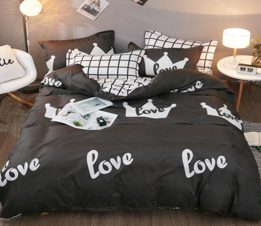 3D Love Crown 12044 Bed Pillowcases Quilt