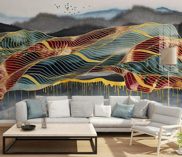 3D Black Mountain WC1734 Wall Murals