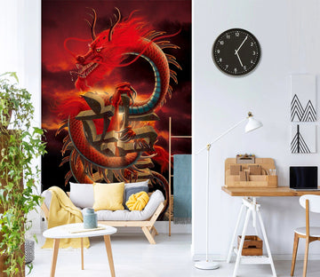 3D Red Dragon 1421 Wall Murals Exclusive Designer Vincent Wallpaper AJ Wallpaper 2 