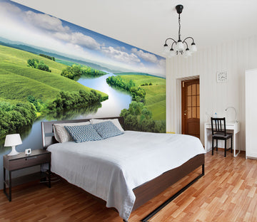 3D Curved Lake Forest 234 Wall Murals