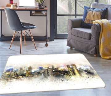 3D Night Building 1049 Non Slip Rug Mat