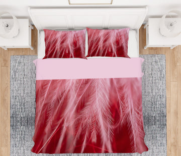 3D Red Feather 60020 Bed Pillowcases Quilt
